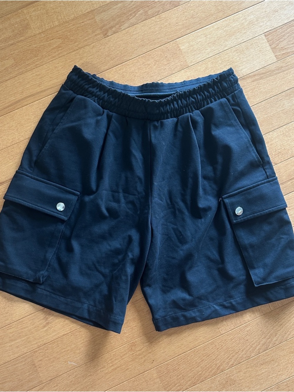 Diesel Black Cargo Shorts with Snap Pockets